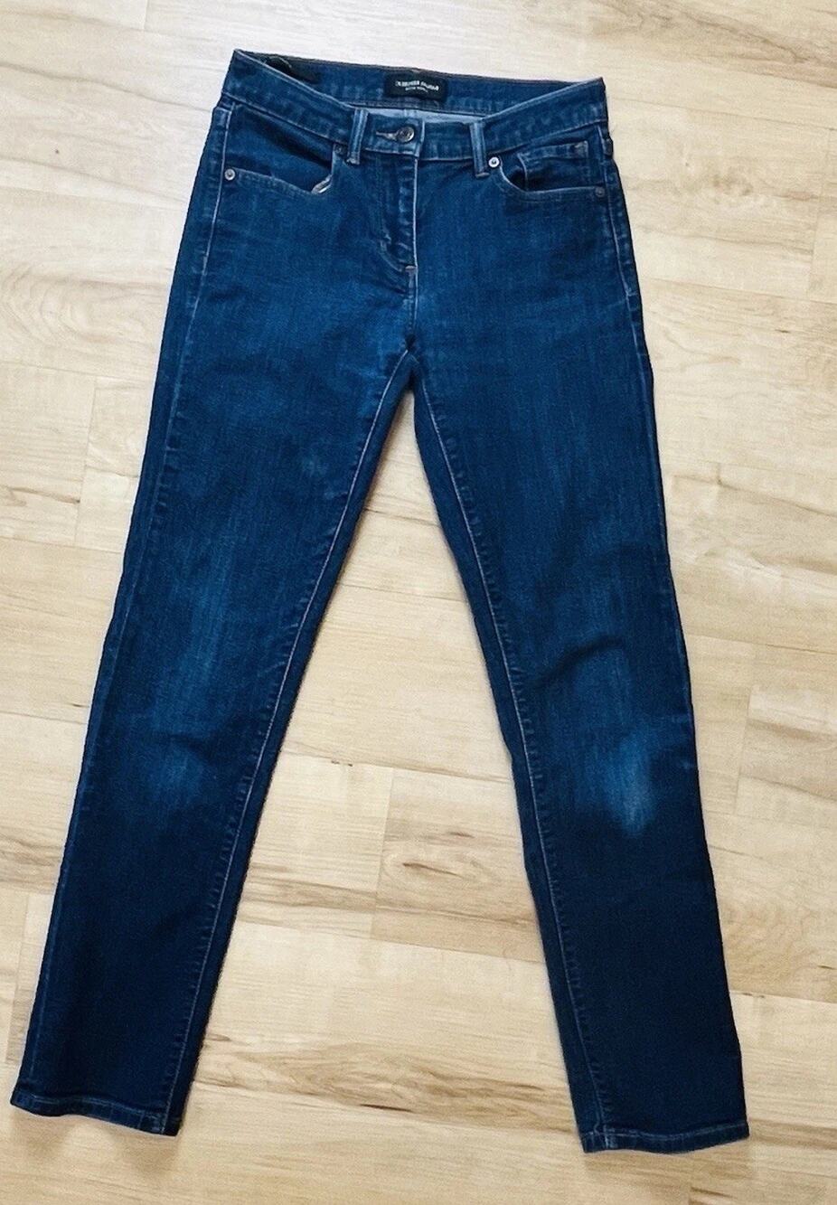 Banana Republic Womens Blue Dark Wash Girlfriend Straight Premium Denim Sz 25